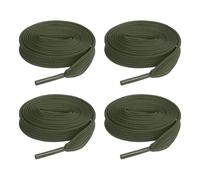 sourcing map 2 Pairs Flat Shoe Laces 10mm x 60cm Polyester Shoestring Flat Elastic Shoelaces for Sneakers Skate Shoes Boots, Army Green