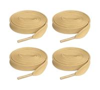 sourcing map 2 Pairs Flat Shoe Laces 10mm x 60cm Polyester Shoestring Flat Elastic Shoelaces for Sneakers Skate Shoes Boots, Khaki