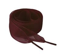 sourcing map 2 Pairs Flat Snow Yarn Shoelaces 2.5cm/4cm Wide Transparent Shoe Laces for Sneakers Dark Wine Red 140cm/55