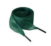 sourcing map 2 Pairs Flat Snow Yarn Shoelaces 2.5cm/4cm Wide Transparent Shoe Laces for Sneakers Dark Green 150cm/59