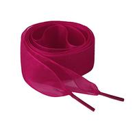 sourcing map 2 Pairs Flat Snow Yarn Shoelaces 2.5cm/4cm Wide Transparent Shoe Laces for Sneakers Fuchsia 70cm/28