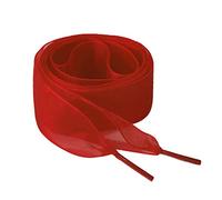 sourcing map 2 Pairs Flat Snow Yarn Shoelaces 2.5cm/4cm Wide Transparent Shoe Laces for Sneakers Red 60cm/24