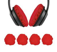 sourcing map 2 Pairs Headphone Ear Pads Covers (3.5"-4.3") - Universal Fabric Washable Stretchable Headset Earpads Cloth Cover for Gym/Gaming, Fits Most on Ear Headphones, Red