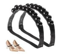 sourcing map 2 Pairs High Heels Shoe Straps, Beads Elastic Shoe Straps Heels Detachable Ankle Straps Replacement Shoelace Crystal for Women Loose High Heels Slippers Sandals, Black