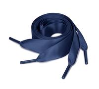 sourcing map 2 Pairs Satin Flat Ribbon Women Shoelaces Sneakers Canvas Shoestrings Navy Blue 50cm/19.7"