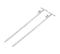 sourcing map 2 Pcs 0.6" Ground Rod Cold Galvanized Grounding Pin 2.6ft T-Shape Welding Plate Grounding Stake for Antenna Satellite Dish Electric Fence