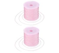 sourcing map 2 Pcs 0.8mm Nylon String for Bracelets, 44 Yards Satin Nylon Beading Thread Chinese Knotting Cord for Jewelry Making DIY Craft Beading Friendship Necklace Bracelet(Light Pink)