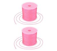 sourcing map 2 Pcs 0.8mm Nylon String for Bracelets, 44 Yards Satin Nylon Beading Thread Chinese Knotting Cord for Jewelry Making DIY Craft Beading Friendship Necklace Bracelet(Pink Red)