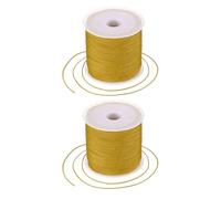 sourcing map 2 Pcs 0.8mm Nylon String for Bracelets, 44 Yards Satin Nylon Beading Thread Chinese Knotting Cord for Jewelry Making DIY Craft Beading Friendship Necklace Bracelet(Earthy Yellow)