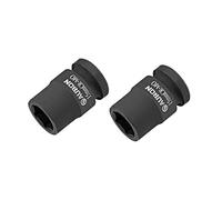 sourcing map 2 Pcs 1/2-Inch Drive by 15mm Shallow Impact Socket, Cr-Mo Alloy Steel, 6-Point, Metric