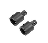 sourcing map 2 Pcs 1/2 Inch Drive (F) x 3/8 Inch (M) Socket Reducer, Female to Male, Cr-V (Black)