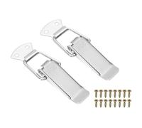 sourcing map 2 Pcs 1.26 Inch 304 Stainless Steel Spring Loaded Toggle Latch Catch Hasp Clamp Lock with Screw for Cabinet Door Barn Wooden Case Chest, Silver