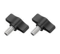 sourcing map 2 Pcs 1/4" - 12.3 Thumb Screw, 304 Stainless Steel Threaded Knurled Thumbscrew Adjustable Tee Wing Screw Grip Knobs Clamping Screws for Kinds of Stand and Machine, Black