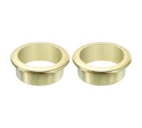 sourcing map 2 Pcs 1.58 inch (40mm) Nylon Desk Grommets, Plastic Cable Hole Cover, Wire Cord Cable Organizer for Computer Desk Cabinet, Gold