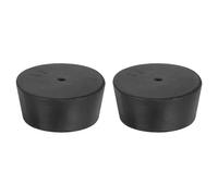 sourcing map 2 Pcs 1-Hole Rubber Stopper, Tapered Lab Seal Tube Stopper Plug for Test Tube Flasks Glass Containers Industry and Laboratories, 56x48x25mm Black