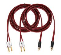 sourcing map 2 Pcs 1 RCA to 2 4mm Banana Plug Speaker Cable, 14AWG Gold Plated RCA Audio Cable, Splitter Audio Cable for Speaker Amplifiers Subwoofer, 9.8ft