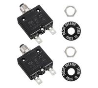 sourcing map 2 Pcs 10Amp Push Button Circuit Breaker,125/250V AC 50V DC Manual Reset Thermal Overload Protector Thermal Circuit Breaker for Industrial Auto Cars