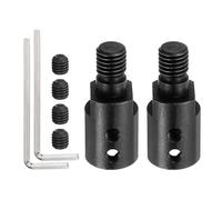 sourcing map 2 Pcs 10mm to M10 Motor Arbor Shaft in 1045 Steel, with Set Screws and Wrench for DIY Mini Saw Chuck Blades and Grinding Wheels Mandrel Motors Connector Rod