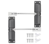 sourcing map 2 Pcs 128mm/5.04" Spring Door Closer, Aluminum Alloy Automatic Door Closers with Adjustable Closing Speed for Home Self-Closing 20-40kg Door, Grey