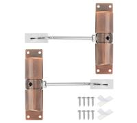 sourcing map 2 Pcs 128mm/5.04" Spring Door Closer, Aluminum Alloy Automatic Door Closers with Adjustable Closing Speed for Home Self-Closing 20-40kg Door, Red Bronze