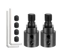 sourcing map 2 Pcs 12mm to M10 Motor Arbor Shaft in 1045 Steel, with Set Screws and Wrench for DIY Mini Saw Chuck Blades and Grinding Wheels Mandrel Motors Connector Rod