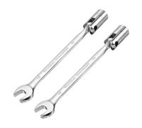 sourcing map 2 Pcs 13mm Swivel Head Socket Combination Spanner Wrench CR-V Steel Rotary Torx Socket Head Open End Wrenches Spanner Mirror Polishing for Auto Car Repairing