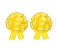 sourcing map 2 Pcs 14 Inch Giant Large Pull Bow Big Metallic Car Bows Ribbon with Gold Edge for Wedding Presents Gift Wrapping Christmas, Yellow