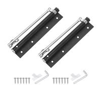 sourcing map 2 Pcs 195mm/7.68" Spring Door Closer, Stainless Steel Automatic Door Closers with Adjustable Closing Speed for Home Self-Closing 5kg Door, Black