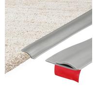 sourcing map 2 Pcs 1m x 33mm x 5.5mm Carpet to Tile Transition Strip, Self-Adhesive Carpet Edge Strip, TPE Gap Cover, Laminate Edge Trim for Uneven Surfaces, Gray