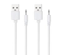 sourcing map 2 Pcs 2.6FT DC Charging Cable,5V 1A USB to DC Power Cable 2.5mm Fast Charger Cord Adapter Head Length 10mm for Beauty Equipment, Magic Wand, Massagers, Toys, Desk Lamp, White