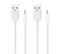 sourcing map 2 Pcs 2.6FT DC Charging Cable,5V 1A USB to DC Power Cable 2.5mm Fast Charger Cord Adapter Head Length 8mm for Beauty Equipment, Magic Wand, Massagers, Toys, Desk Lamp, White