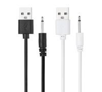 sourcing map 2 Pcs 2.6FT DC Charging Cable,5V 1A USB to DC Power Cable 2.5mm Fast Charger Cord Adapter Head Length 15mm for Beauty Equipment, Magic Wand, Massagers, Toys, Desk Lamp, Black/White