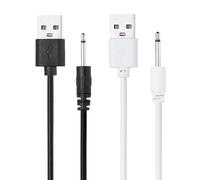 sourcing map 2 Pcs 2.6FT DC Charging Cable,5V 1A USB to DC Power Cable 2.5mm Fast Charger Cord Adapter Head Length 16mm for Beauty Equipment, Magic Wand, Massagers, Toys, Desk Lamp, Black/White
