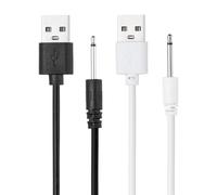 sourcing map 2 Pcs 2.6FT DC Charging Cable,5V 1A USB to DC Power Cable 2.5mm Fast Charger Cord Adapter Head Length 19mm for Beauty Equipment, Magic Wand, Massagers, Toys, Desk Lamp, Black/White