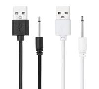 sourcing map 2 Pcs 2.6FT DC Charging Cable,5V 1A USB to DC Power Cable 2.5mm Fast Charger Cord Adapter Head Length 18mm for Beauty Equipment, Magic Wand, Massagers, Toys, Desk Lamp, Black/White