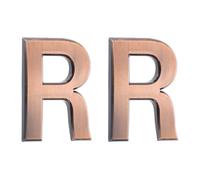 sourcing map 2 Pcs 2.76 Inch House Letters, Self-adhesive Mailbox Door Letter Stickers, Electroplated Finish Outdoor Address Signs for Office Hotel Apartments, Garden (Letter R, Bronze)
