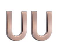 sourcing map 2 Pcs 2.76 Inch House Letters, Self-adhesive Mailbox Door Letter Stickers, Electroplated Finish Outdoor Address Signs for Office Hotel Apartments, Garden (Letter U, Bronze)