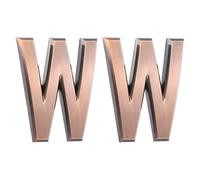 sourcing map 2 Pcs 2.76 Inch House Letters, Self-adhesive Mailbox Door Letter Stickers, Electroplated Finish Outdoor Address Signs for Office Hotel Apartments, Garden (Letter W, Bronze)
