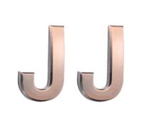 sourcing map 2 Pcs 2.76 Inch House Letters, Self-adhesive Mailbox Door Letter Stickers, Electroplated Finish Outdoor Address Signs for Office Hotel Apartments, Garden (Letter J, Bronze)