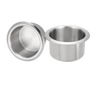 sourcing map 2 Pcs 201 Stainless Steel Drop-in Cup, 2.17" x 4.2" Drink Can Holder Bright Poker Table Cup Holder Insert for Sofa Boat Car Marine, Silver
