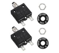 sourcing map 2 Pcs 20Amp Push Button Circuit Breaker,125/250V AC 50V DC Manual Reset Thermal Overload Protector Thermal Circuit Breaker for Industrial Auto Cars