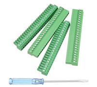sourcing map 2 Pcs 24 Pin 3.81mm Pitch PCB Mount Screw Terminal Block Connector Plug Socket Panel Mount Pluggable Type Connector 300V 8A for 28-16AWG Cable for Electronic Device Chip