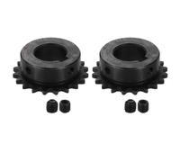 sourcing map 2 Pcs #25 Chain Roller Sprocket 18mm Bore, 1/4" Pitch 20 Tooth C45 Carbon Steel ANSI #25 Roller Sprocket Keyway 6 x 2.8mm with Set Screws for ISO 04C Chain