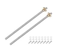sourcing map 2 Pcs 250mm / 10 Inch Tr8x4 Stainless Steel Lead Screw with T8 Brass Nut - [ Acme Thread, 2mm Pitch, 8mm Lead ] for 3D Printer Z Axis, CNC Machine