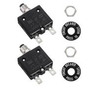 sourcing map 2 Pcs 25Amp Push Button Circuit Breaker,125/250V AC 50V DC Manual Reset Thermal Overload Protector Thermal Circuit Breaker for Industrial Auto Cars