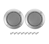 sourcing map 2 Pcs 2inch Black Speaker Grill Mesh Metal Woofer Guard Protector Dust Cover Silver Decorative Circle ABS Frame with Screws for Home Audio Car Speaker Replacement