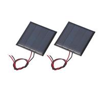 sourcing map 2 Pcs 2V 0.22W 110mA Mini Solar Panels, Small Polycrystalline Solar Cell Panel with 2 Cable for DIY Electric Toy Materials Kits Charger, 44mm x 44mm