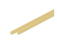 sourcing map 2 Pcs 3/16"(4.8mm) Dia Brass Solid Round Rod, 16"(406mm) Length H62 Brass Lathe Bar Stock Round Brass Rod for DIY Crafts Industry Construction