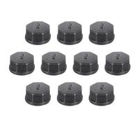 sourcing map 2 Pcs 3/4" Pipe Fitting Caps, Octagon Head Steel Threaded Pipe Fitting End Cap for Plumbing Water Line Decor Furniture, Black