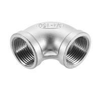 sourcing map 2 Pcs 3/4" PT Female 90 Degree Elbow Stainless Steel Water Pipe Fittings Air Hose PVC Tube Cast